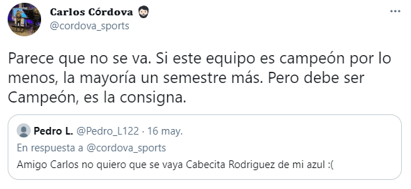 Tuit de Carlos Córdova