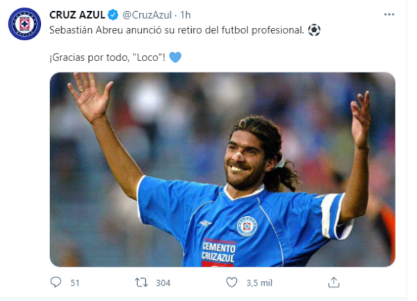 Cruz Azul se despidió de Abreu